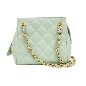 【最大3万円割引クーポン 8/1~】【名東】【CHANEL】シャネル マトラッセ チェーンショルダーバッグ ミント 黄緑 グリーン色 GD金具 レディース【中古】