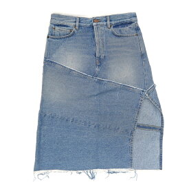 【名東】【BALENCIAGA】バレンシアガ デニムスカート ライトブルー系 34サイズ コットン100％ カットオフデニム スリット レディース アパレル 女 服【中古】