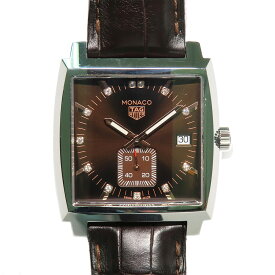 【名古屋】【TAG HEUER】タグホイヤー モナコ 12Pダイヤモンド クォーツ ブラウン WAW131E.FC6420 ステンレス メンズ レディース 【国内正規】【中古】