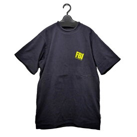 【名東】【BALENCIAGA】バレンシアガ リバーシブルTシャツ FBI Lサイズ 681467 ネイビー ブラック イエロー マルチカラー 半袖 メンズ アパレル 男 服 【中古】