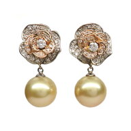 【最大3万円割引クーポン】【名古屋】【JEWELRY】イヤリング フラワーデザイン K14 WG PG ホワイトゴール…