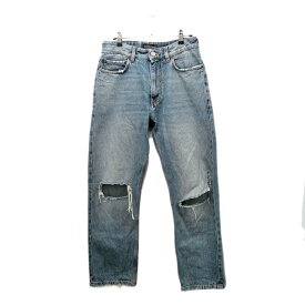 【最大3万円割引クーポン 10/1~】【名東】【BALENCIAGA】バレンシアガ デニムパンツ ダメージ XXSサイズ ブルー系 ズボン コットン レディース アパレル 女 服【中古】