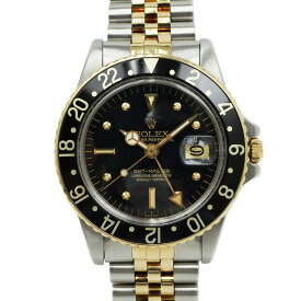 【名東】【ROLEX】ロレックス GMTマスター 1675/3 ブラック 51番 77年頃 フシツボ アップライト オールトリチウム SS/YG コンビ ヴィンテージ 腕時計 自動巻 メンズ【中古】