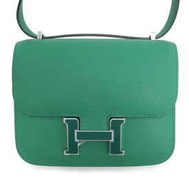 【最大3万円割引クーポン 10/1~】【名東】【HERMES】エルメス コンスタンスミニ ミロワール ヴェールモワイヤン ラッカー金具 W刻 ヴォーエプソン ショルダー バッグ グリーン レディース【新品】【未使用】【中古】