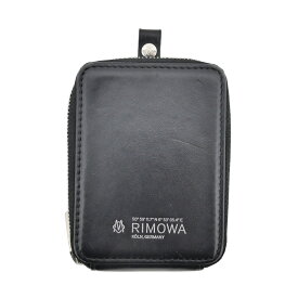 【名東】【RIMOWA】リモワ ファスナー付ポーチ ストラップ付 ブラック 黒色 レザー メンズ レディース【中古】