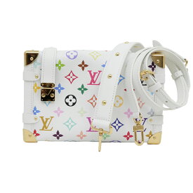 【名東】【LOUIS VUITTON】ルイヴィトン サイドトランクMM 村上隆 ショルダーバッグ ホワイト マルチカラー M14046 RFID レディース【新品】【未使用】【中古】