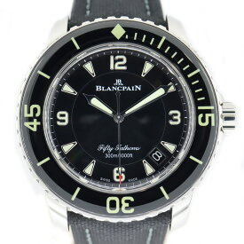 【栄】【BLANCPAIN】ブランパン フィフティファゾムス 5015-1130-52A ブラック 腕時計 SS セイルキャンバス 自動巻き メンズ【中古】