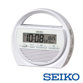 【正規販売店】【3年保証】SEIKOセイコー SQ764W クロック 目覚まし時計 防災クロック 電波 デジタル 手回し充電 ラジオ LED懐中電灯 非常用ブザー プレゼント お祝い 誕生日 贈り物 ギフト 記念日