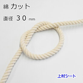 綿ロープ コットンロープ 生成り カット販売 直径30mm 太いロープ