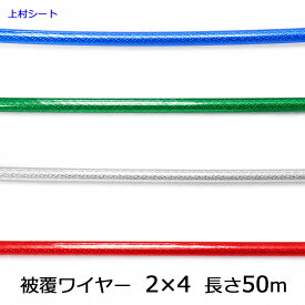 ビニール 被覆 ワイヤーロープ 2×4 長さ50m