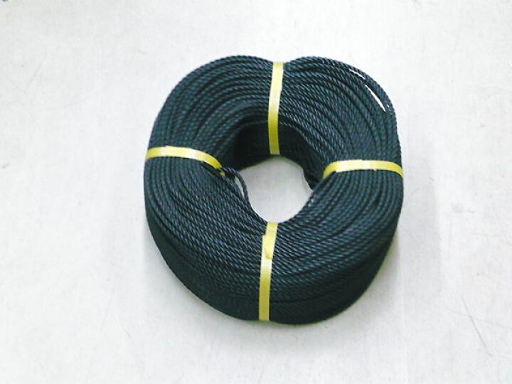 楽天市場】PEロープ ポリロープ 黒 直径18mm x 長さ200m 3つ打ちロープ