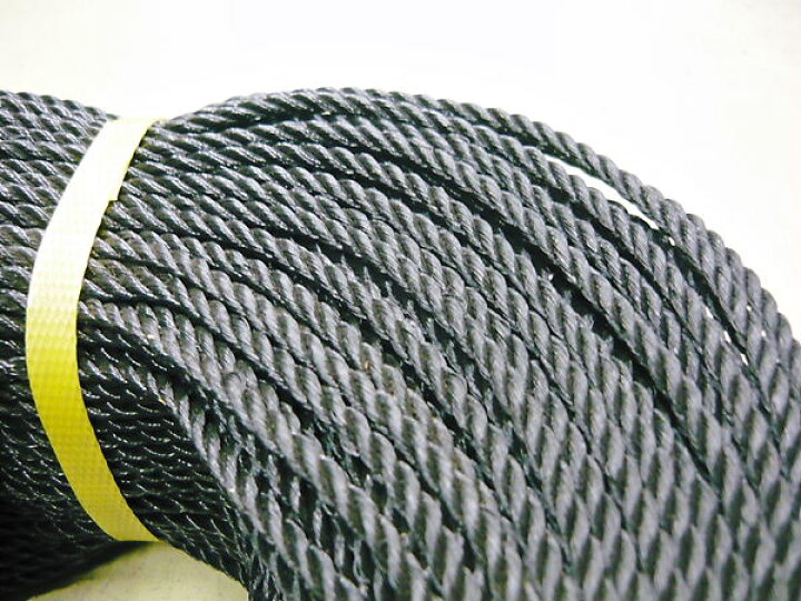 楽天市場】PEロープ ポリロープ 黒 直径20mm x 長さ200m 3つ打ちロープ 