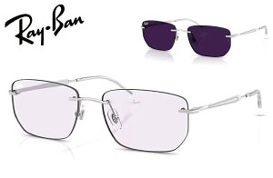 ���C�o�� RayBan RB3768 003/MH 56mm �V���o�[/�A���W�X�g Transitions ���� �c�[�|�C���g �t�`�i�V Rimless �������X