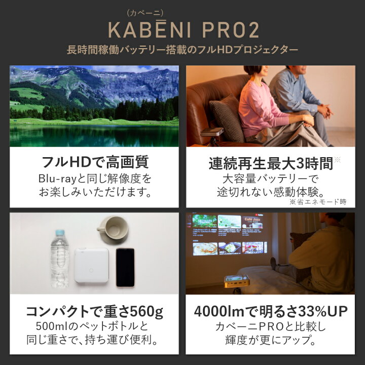 楽天市場】【期間限定12000円OFF】カベーニPRO2 2025モデル フルHD 