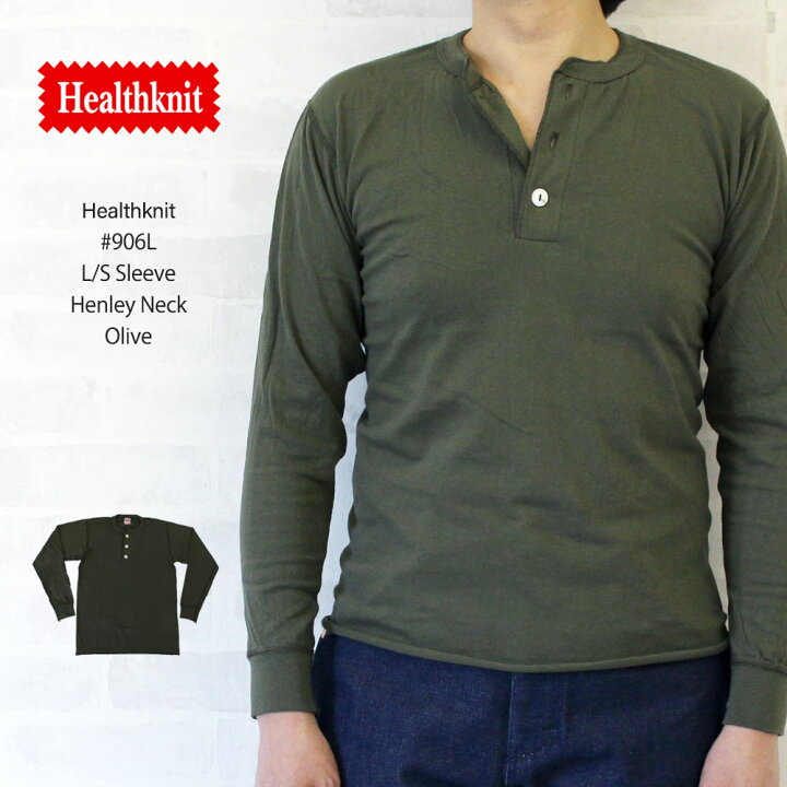 楽天市場】ヘルスニット Healthknit #906L L/S Sleeve Henley Neck 