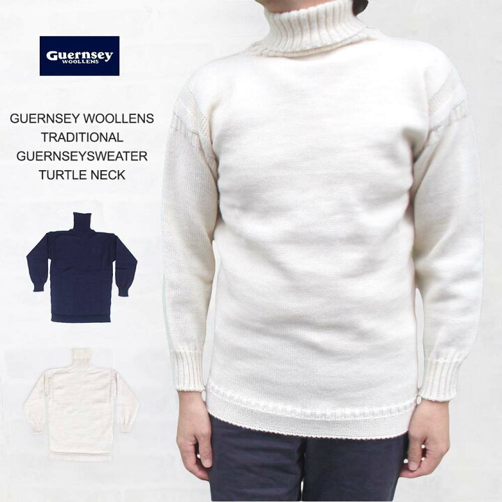 ガンジーウーレンズ Guernsey WOOLLENS *タートルネックニットプル 