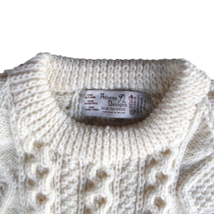 楽天市場】アテナデザイン ATHENA DESIGNS ARAN CREWNECK SWEATER 