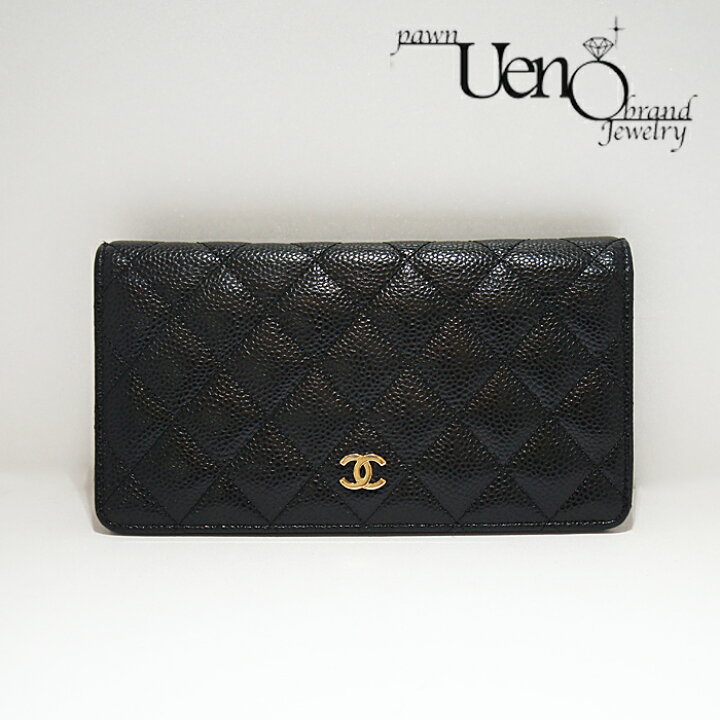 楽天市場】【中古】CHANEL シャネル キャビアスキン 2つ折り 長財布  