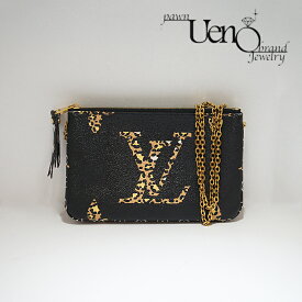 【中古】 LOUISVUITTON ルイ・ヴィトン モノグラム・ジャングル ポシェット・ドゥーブルジップ （ヒョウ柄×黒） 2WAY 斜め掛け 【質屋】 【質ウエノ】