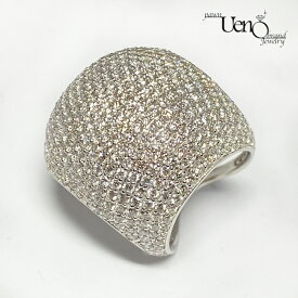 PT900 ダイヤモンド5.25ct 2WAY 豪華 幅広 ファッションリング【質屋】【質ウエノ】