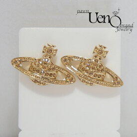【中古】 Vivienne Westwood ヴィヴィアン・ウエストウッド ミニバスレリーフピアス （ゴールド色） ラインストーン ピアス 【質屋】 【質ウエノ】