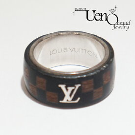 【中古】 LOUISVUITTON ルイ・ヴィトン ウッドリング ダミエ柄 ブラウン系 M99167 ＃56 約16号 指輪 【質屋】 【質ウエノ】