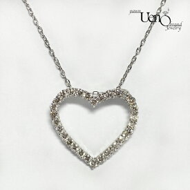PT850(ネックレス) PT900(ペンダント) ダイヤモンド1.00ct ハートモチーフ ペンダント付きネックレス【質屋】【質ウエノ】