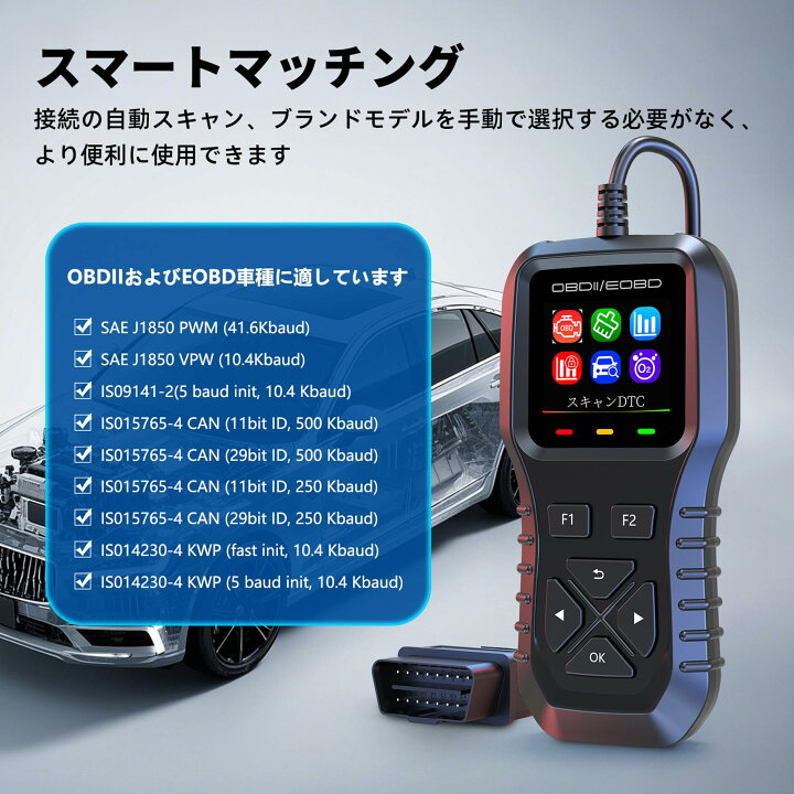 楽天市場】obd2 診断機 自動車故障診断器 K1 日本語 故障スキャン 
