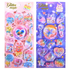 【2枚セット】【在庫あり】【最大 20% OFF】水入りシール ぷっくり ウォーターシール 3D 立体 2 枚入り 精巧な柄 手帳用装飾 DIY クリエイティブ ファッション 個性的 かわいい ギフト（セット 1） 送料無料