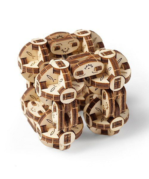【公式】Ugears ユーギアーズ フレキシキューバース 70049 Flexi-Cubus フィジェットキューブ 木のおもちゃ 3D立体 パズル 知育 ウッドパズル 工作キット 木製 模型 キット 3Dパズル 冬休み 小学生 宿題