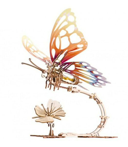 【公式】Ugears ユーギアーズ バタフライ 70081 Butterfly 蝶々 木製 ブロック DIY パズル 組立 想像力 創造力 おもちゃ 3D立体 知育 ウッドパズル 工作キット 木製 模型 キット 3Dパズル 夏休み 小学生 宿題
