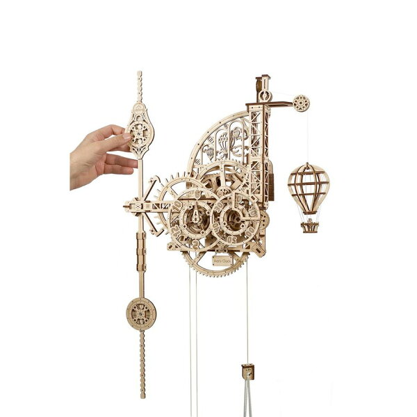 【公式】Ugears ユーギアーズ エアロクロック 70154 掛け時計 木製 ブロック DIY パズル 組立 想像力 創造力 おもちゃ 知育 ウッドパズル 3D 工作キット 立体 模型 キット 3Dパズル 立体木製パズル 時計 夏休み 小学生 宿題