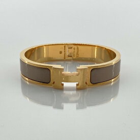 【中古】 HERMES（エルメス） クリックH PM エナメル×ゴールドプレーテッド バングル マロングラッセ×ゴールド