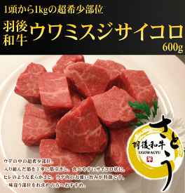 羽後和牛ウワミスジサイコロステーキ　600g（300g×2パック）