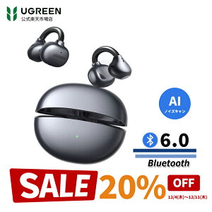 UGREEN ClipBuds Bluetooth 6.0 CXCz C[Jt I[vC[^CXCz I[vC[Czy 12mmXs[J[hCo[ / 30ԍĐ / IPX5hzHi-Fi AImCYL