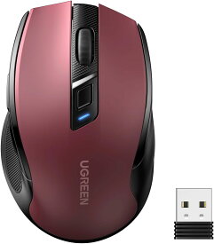 UGREEN ワイヤレスマウス Bluetooth&2.4GHz 静音マウス 無線2.4GHz 6ボタン 4000DPI 5段階DPI切替 電池式 ノートPC MacBook Chromebook パソコンなど対応 Mac/Windows/PC/Laptop/Macbook多機種対応 オフィス/旅行/出張 無線マウス