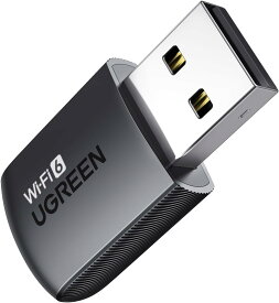 UGREEN WIFI 無線LAN 子機 WIFI 6 USBアダプタ AX900 600Mbps + 287Mbps Windows 11/10/8.1/8/7対応 5GHz/2.4GHz デュアルバンド 802.11a/b/g/n/ac/ax無線規格 SoftAP機能に対応 ドライバー内蔵 簡単設定 WIFI 子機