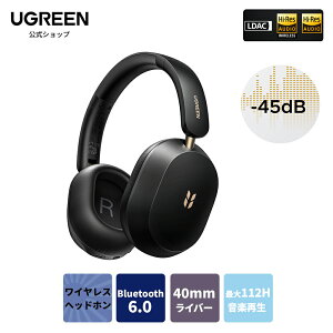 UGREEN HiTune Max5s �w�b�h�z�� Bluetooth ���C�����X�w�b�h�z�� �E���g���m�C�Y�L�����Z�����O 45dB 112h�Đ��yHi-Res�F�� LDAC�n�C���]�����zBluetooth6.0 �L��/���� �ő�112���ԉ��y�Đ� �X�e���I�w�b�h�z