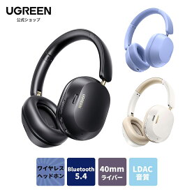 【7/26まで！マラソン50%OFFクーポン】 UGREEN ヘッドホン Bluetooth ワイヤレスヘッドホン ウルトラノイズキャンセリング 【LDACハイレゾ音質】 Bluetooth5.4 有線/無線 最大75時間音楽再生 マルチポイント対応 外音取り込み 風ノイズ低減マイク搭載 ステレオヘッドホン