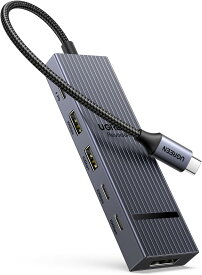 UGREEN Revodok USB-C ハブ 6in1 拡張ハブ DP出力 4K@60Hz PD100W充電 USB-A & USB-C 10Gbps 高速転送 小型 軽量 アルミ製 MacBook Windows iPad Pro 対応