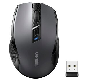 UGREEN ���C�����X�}�E�X Bluetooth&2.4GHz �É��}�E�X ����2.4GHz 6�{�^�� 4000DPI 5�i�KDPI�ؑ� �d�r�� �m�[�gPC MacBook Chromebook �p�\�R���ȂǑΉ� Mac/Windows/PC/Laptop/Macbook���@��Ή� �I�t�B�X/���s/�o�� ��