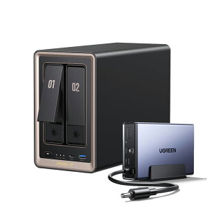 UGREEN NASync DXP2800 GT 2�x�CNAS�L�b�g AMD Ryzen R2514�iECC�Ή��j 8GB DDR4������ 10GbE USB/M.2 SSD Docker�E���z�}�V���Ή� UGOS Pro�V�X�e�� AI�ʐ^�E�Ď��J�����f���Ǘ� �N���G�C�^�[�E���K�̓`�[�������iHDD