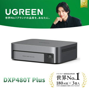 �yUGREEN × �R�茫�l�zUGREEN NAS ync DXP480T Plus 4�x�C �I�[���t���b�V��SSD �l�b�g���[�N�A�^�b�`�g�X�g���[�W NAS�AIntel i5 1235u 10�R�ACPU 8GB DDR5 RAM 128G SSD 10GbE�|�[�g Wi-Fi 6 4*M.2 NVMe�X���b�g 8K HDMI 2*TBT4