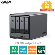 UGREEN NAS ync DXP4800 4-Bay デスクトップ ネットワークアタッチトストレージ NAS、Intel N100 クワッ…