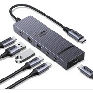 UGREEN usb ハブ 6in1 4K@60Hz USB-C映像出力 100W PD入力 5つの高速USBポートUSB-A3.2 Gen2 10Gbps高速…