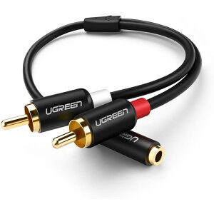 UGREEN RCAP[u 3.5mm(X) - 2RCA(IX) XeI~jvOϊP[u dV[h bL[q XeI I[fBIP[u RCA AUX/Xs[J[/Av 25cm