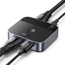 UGREEN USB C+HDMI切替器 2入力1出力 4K@60Hz、アルミニウム HDMI+USB C 切り替え機 2 PC対応 3D HDR HDCP2.2 ラップトップ、タブレット、MacBook Air/Pro、スマートフォン、Steam Deck、PS5/4、Xbox