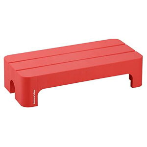 サンカ デコラステップ 踏み台 昇降ステップ台 レッド ショートL 高さ14cm 広い足のせ部分と滑り止め加工 インテリアになじむおしゃれでかわいい丸いフォルム 耐荷重100kg 軽量設計 日本製 子