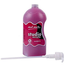 Mont Marte アクリル Magenta 2リットル 2L ポンプ付き 速い乾燥 被覆力強い 学生や芸術家に向き Acrylic Paint