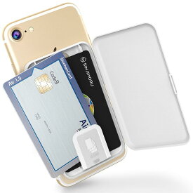 Sinjimoru 貼り付け型スマホカードケース、Android・i Phone SE 2020など携帯電話やスマホケースの背面に IC SUICAカード収納できる定期入れ 携帯ステッカーポケット。Card